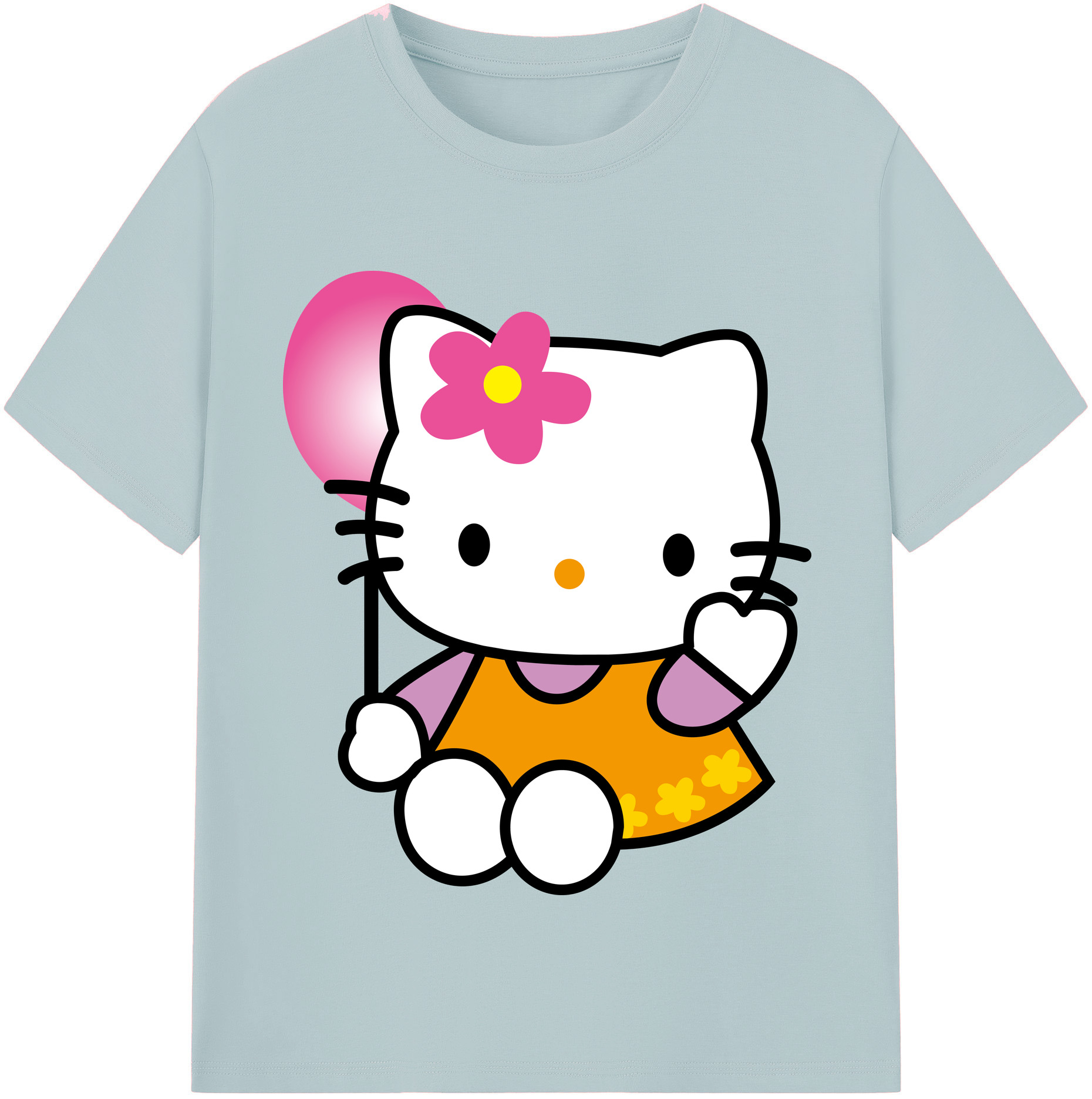 （画像用） Hello Kitty ハローキティ 綿100％半袖Tシャツ（フロントプリント）